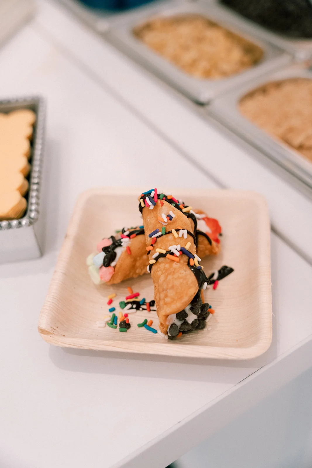 Playful dessert service at a private event