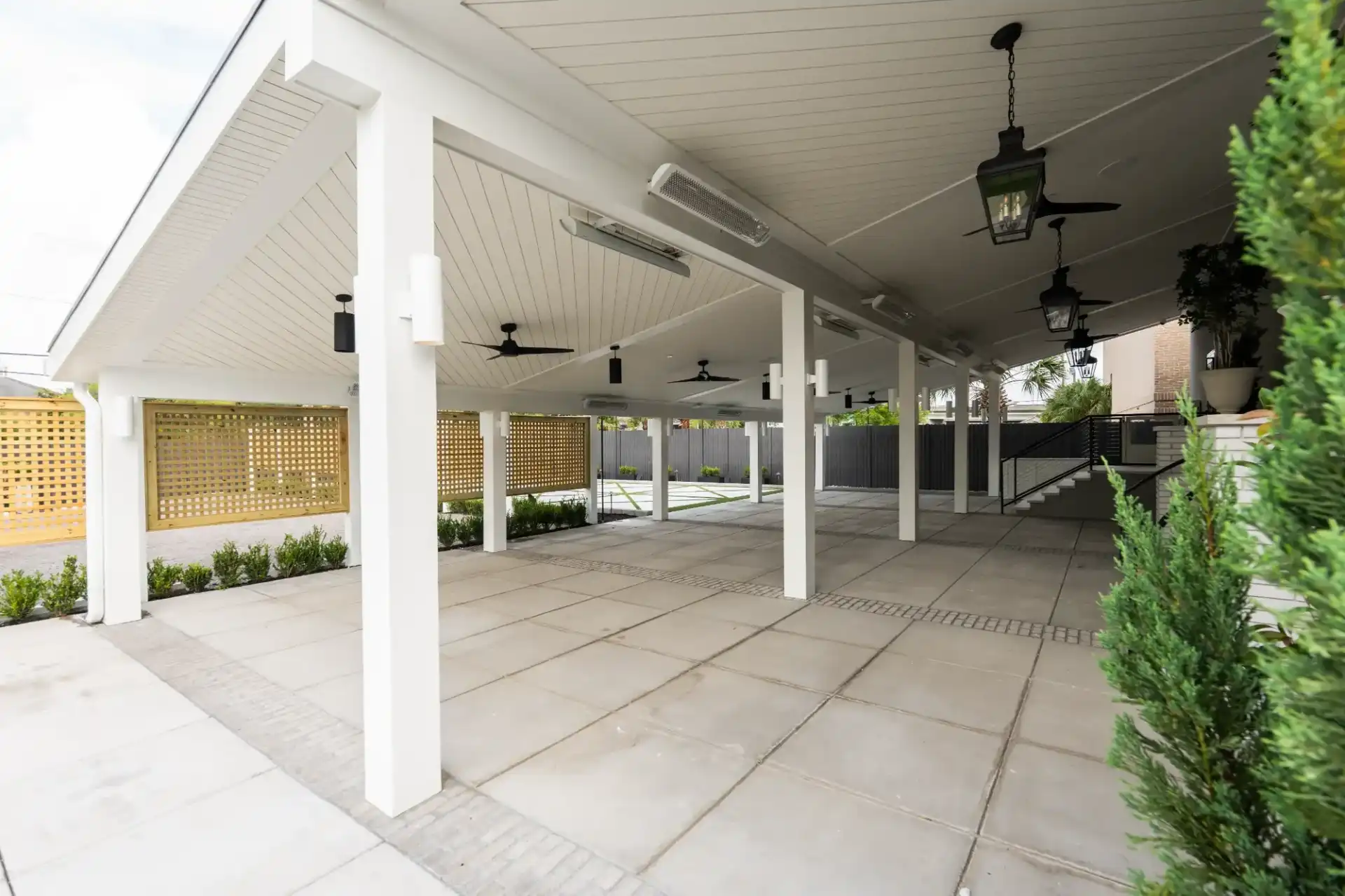 Covered veranda for a corporate cocktail hour