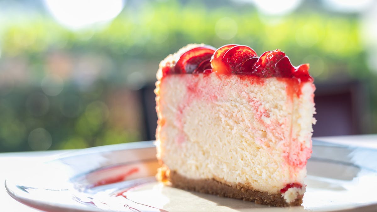 a close up of a slice of cake on a plate