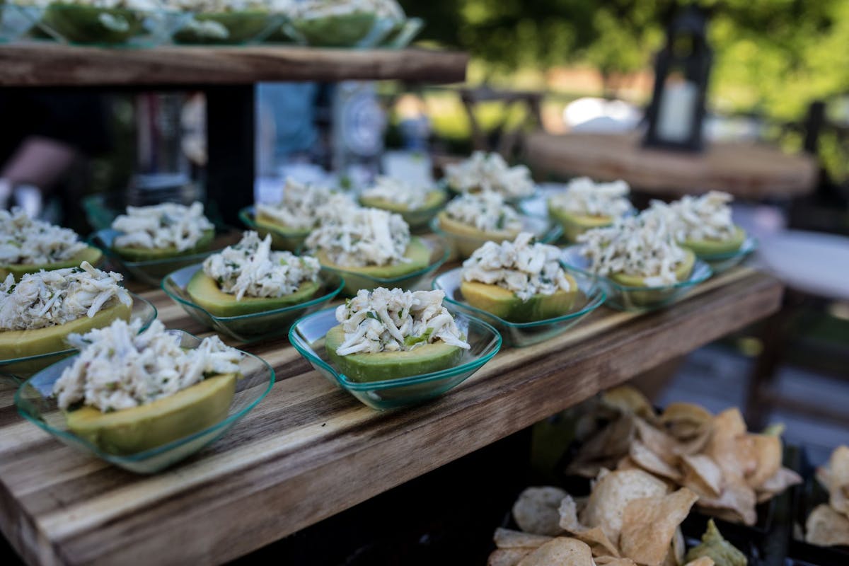 food on a picnic table