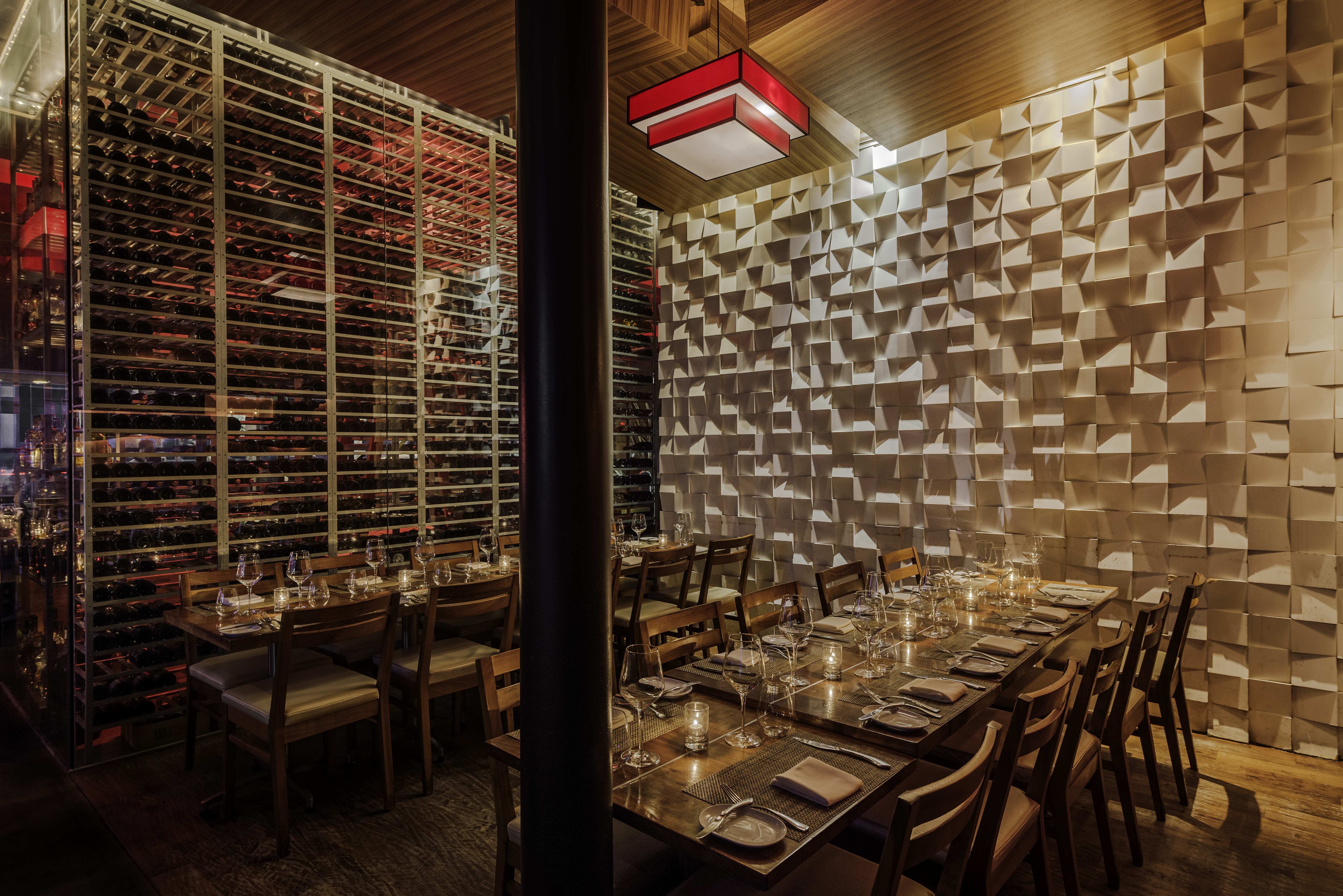 a room with tables and chairs