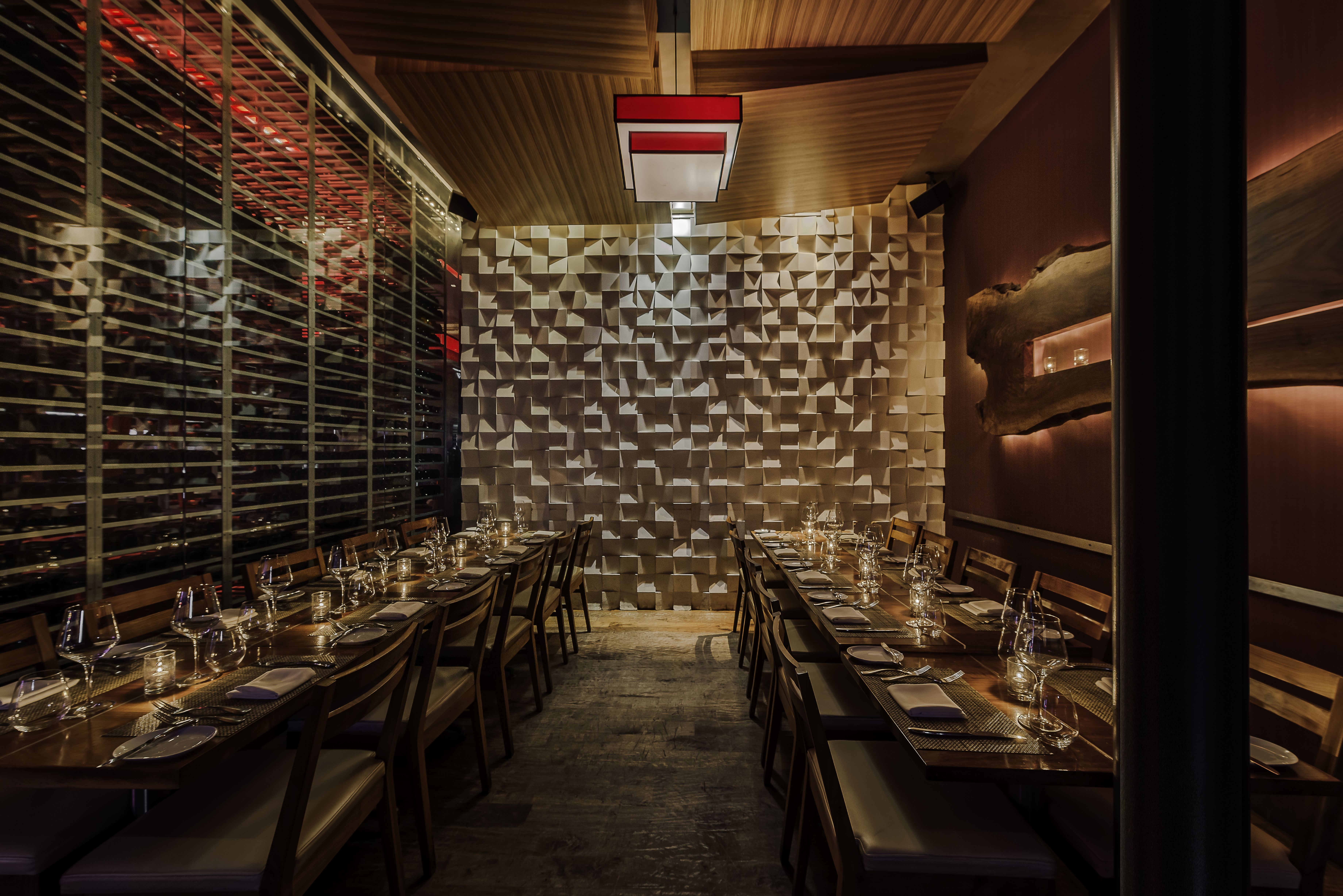 a room with tables and chairs