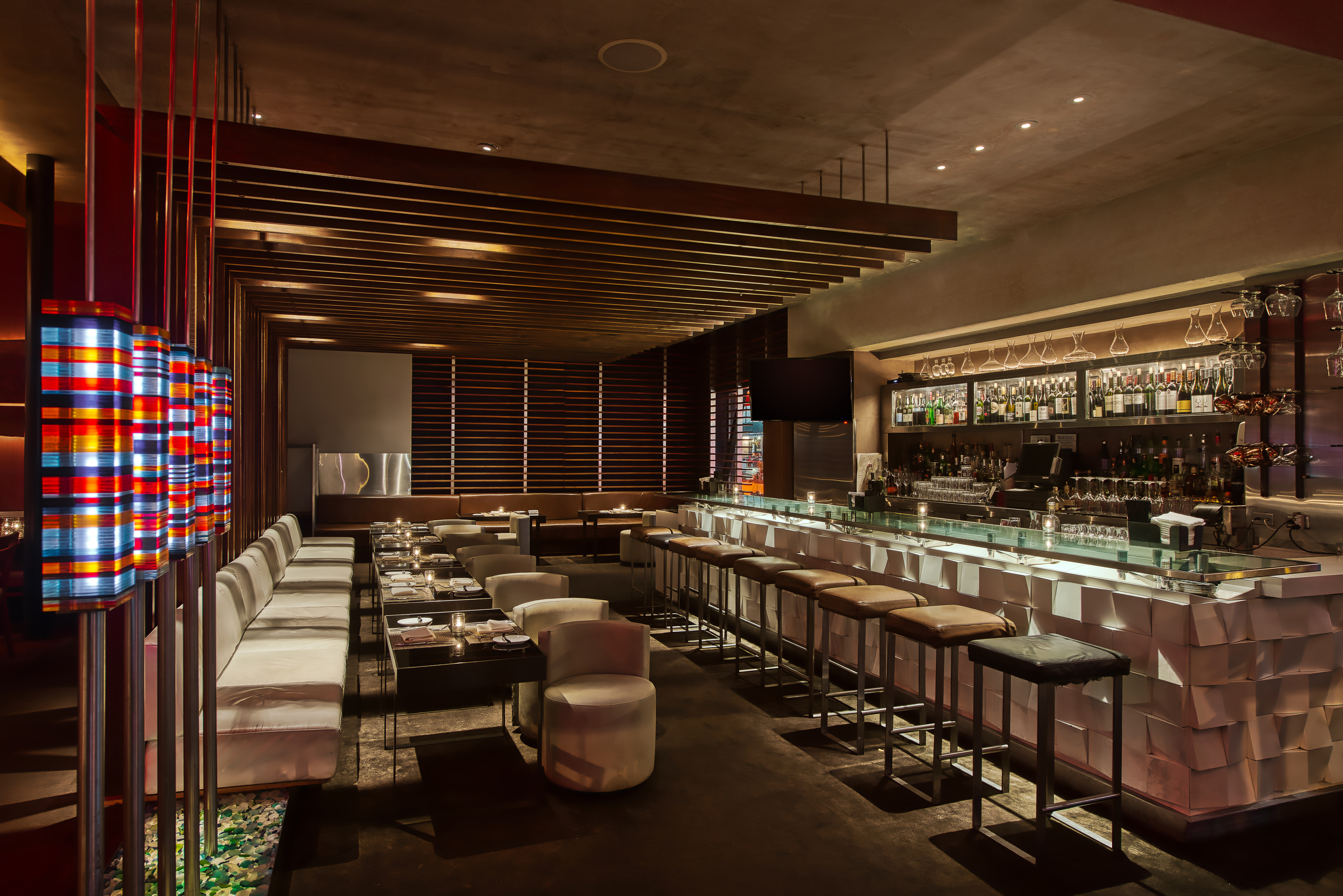 a room with tables and chairs