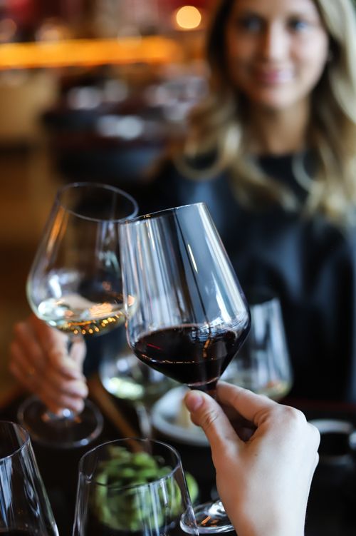 a close up of drinks