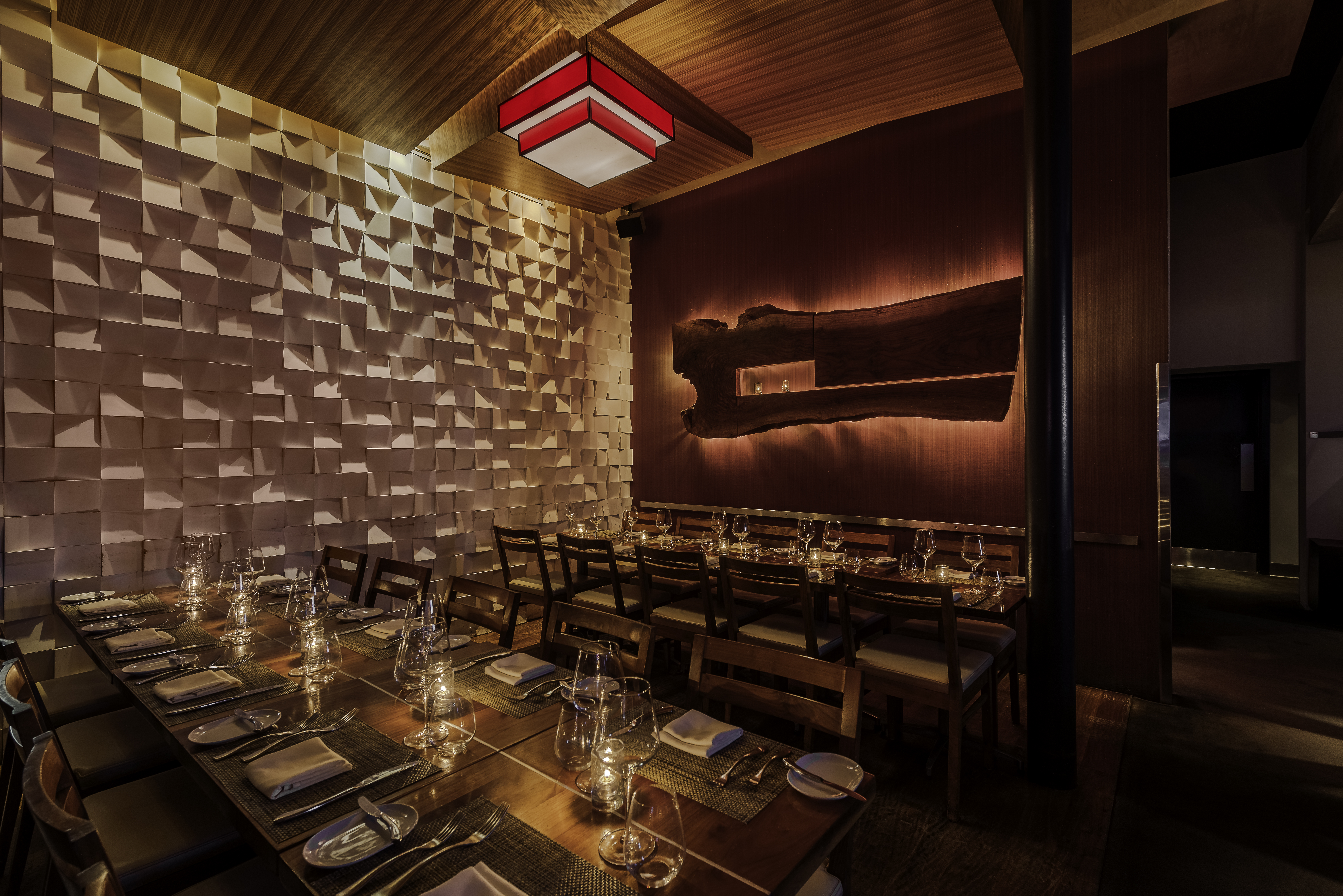 a room with tables and chairs