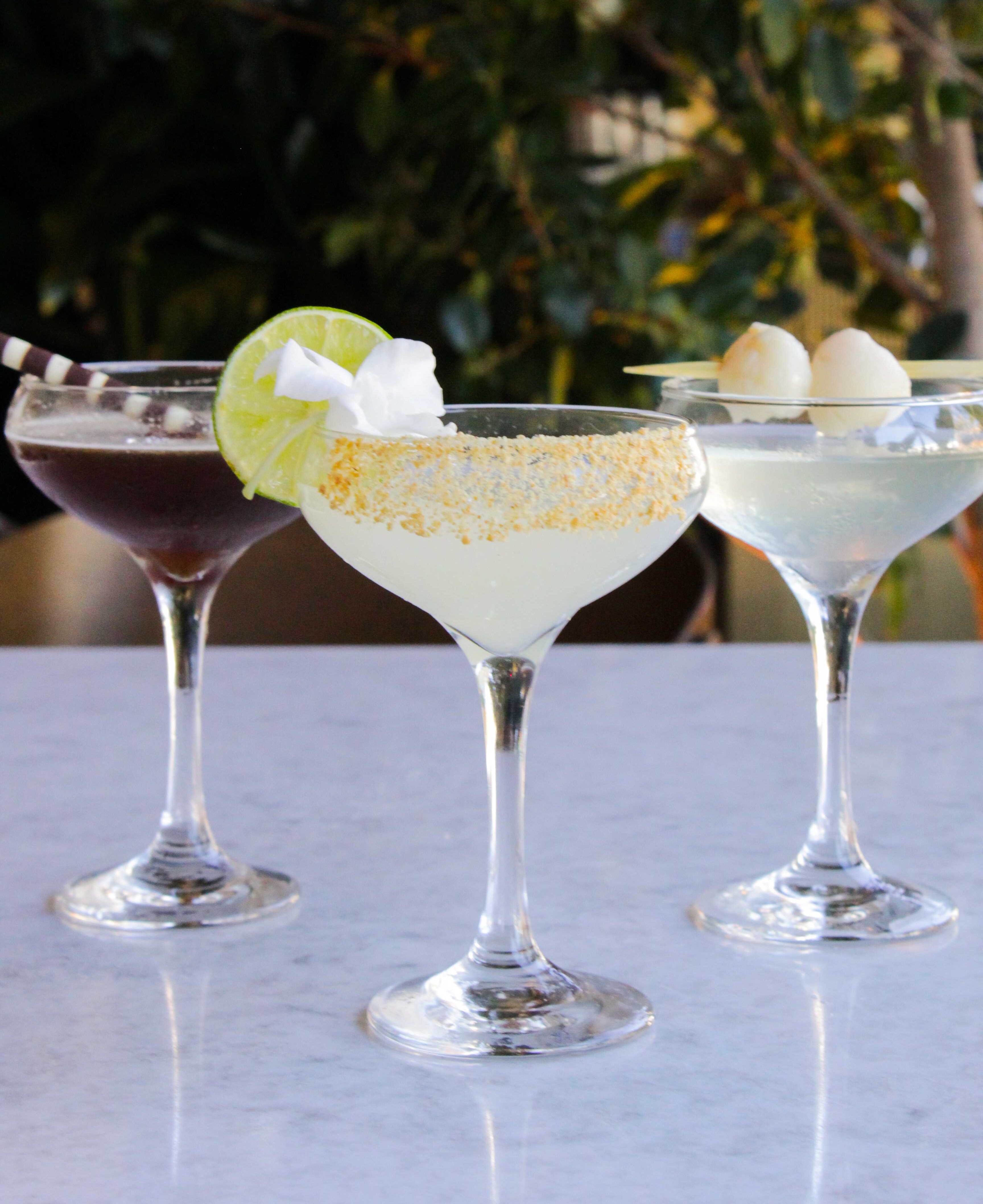 a close up of drinks