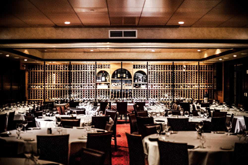 a dining table in a restaurant