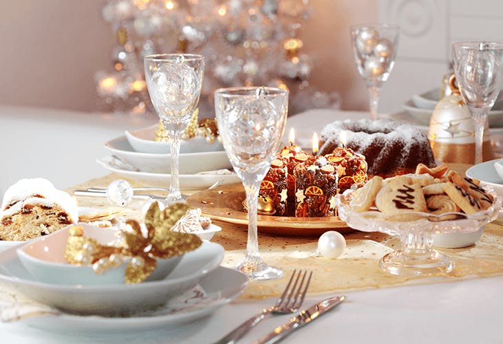 several plates and cups on a table