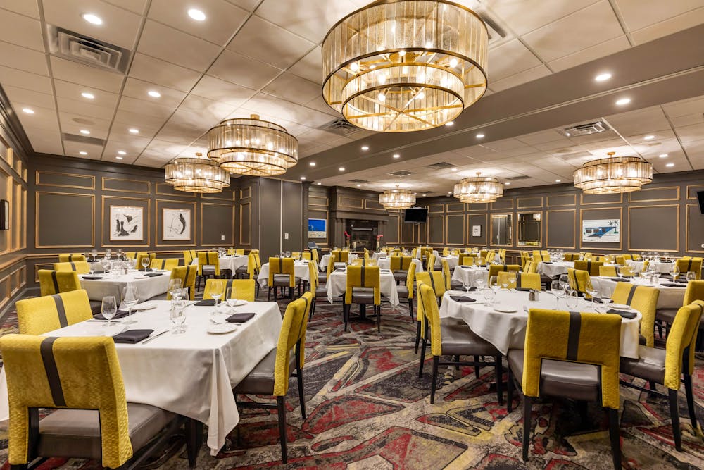 a large long train on a dining room table