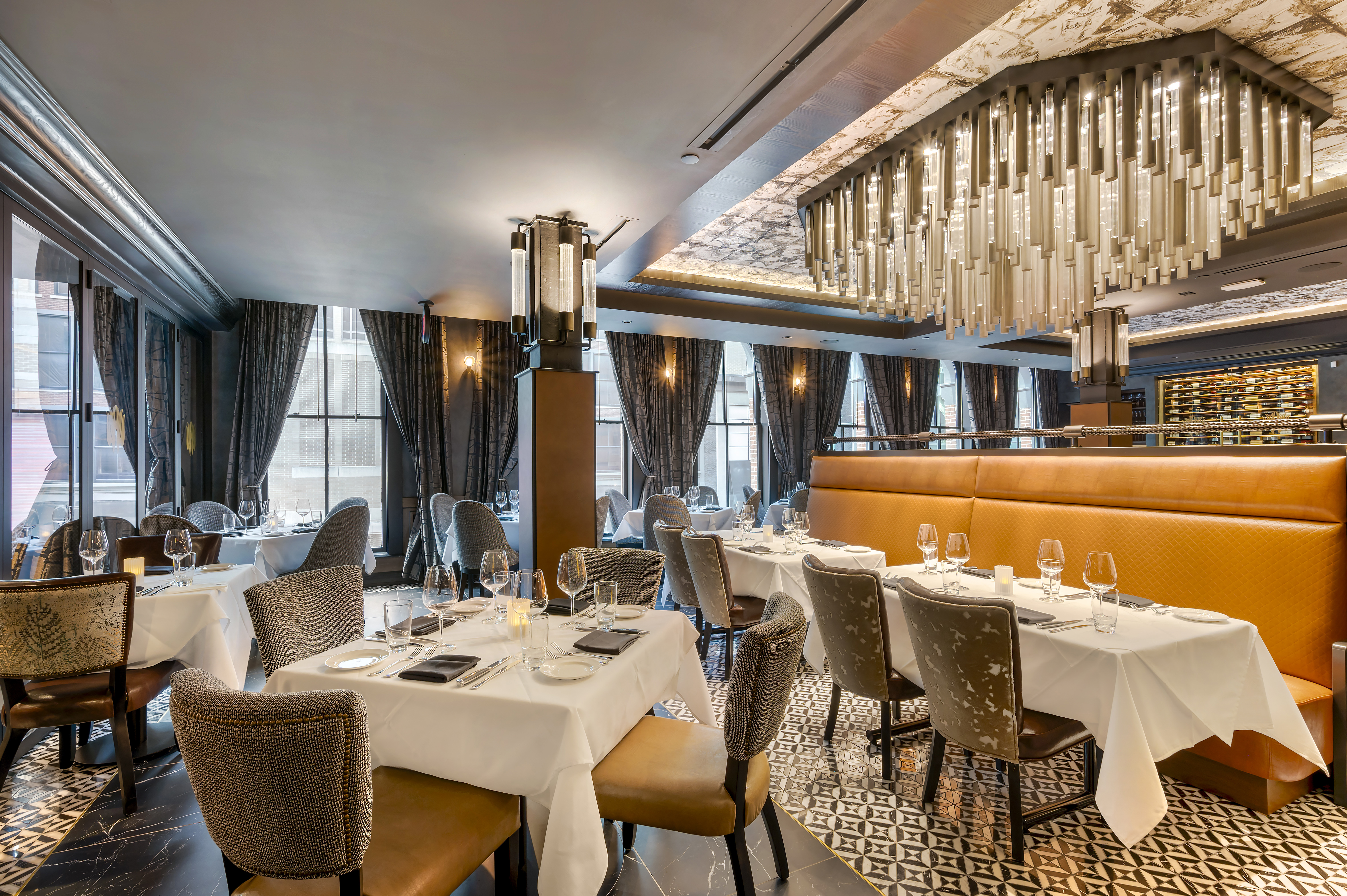 a room filled with furniture and a large window