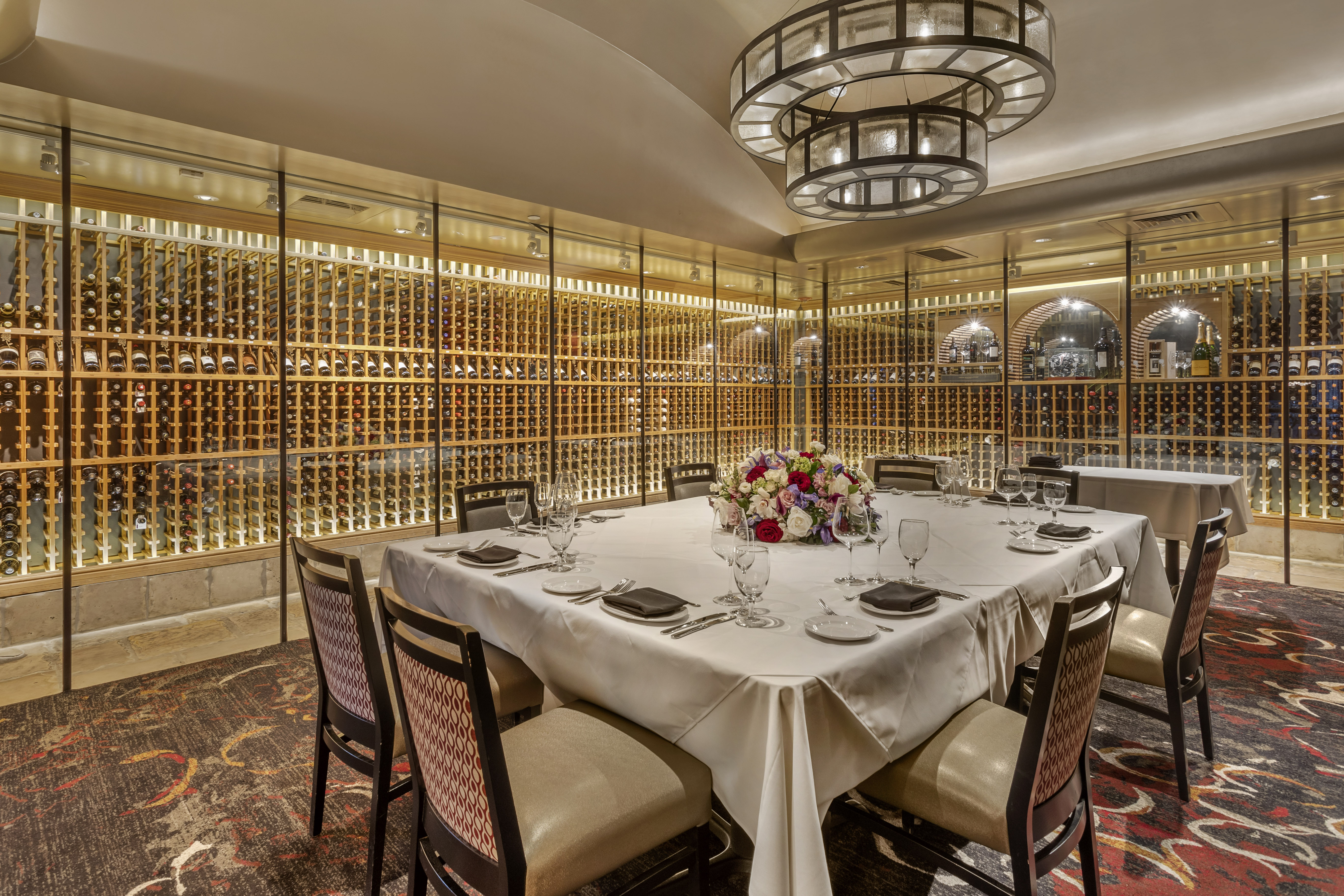a room filled with furniture and a large window