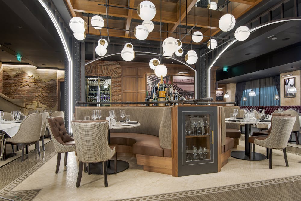 a large long train on a dining room table