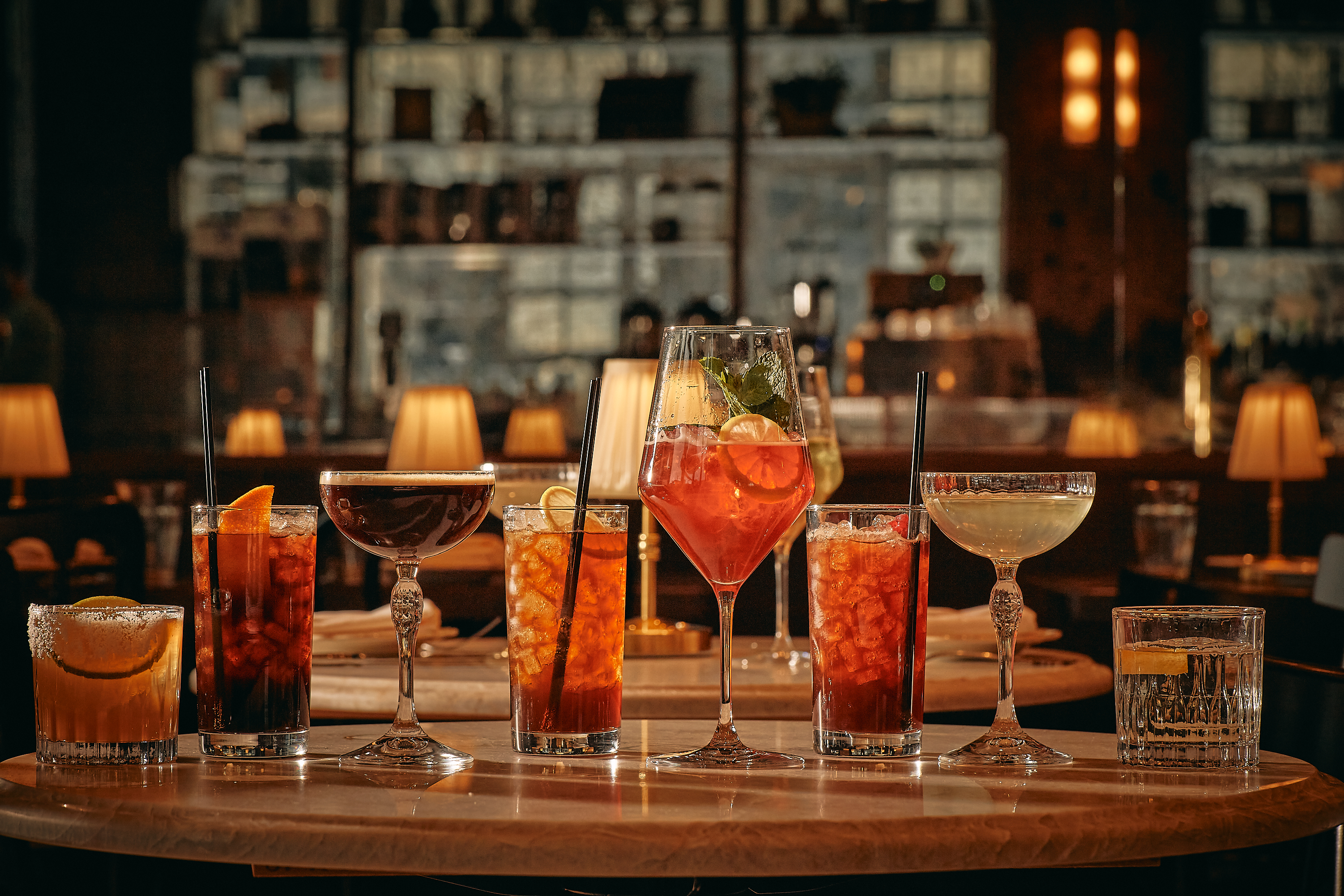 a table with wine glasses