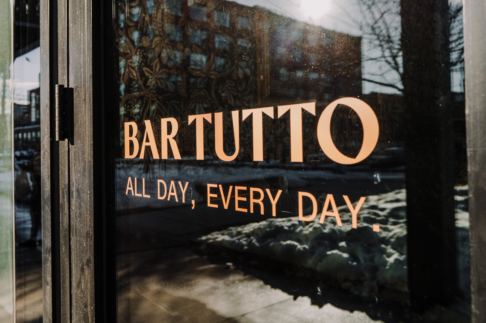 a sign on the side of a building