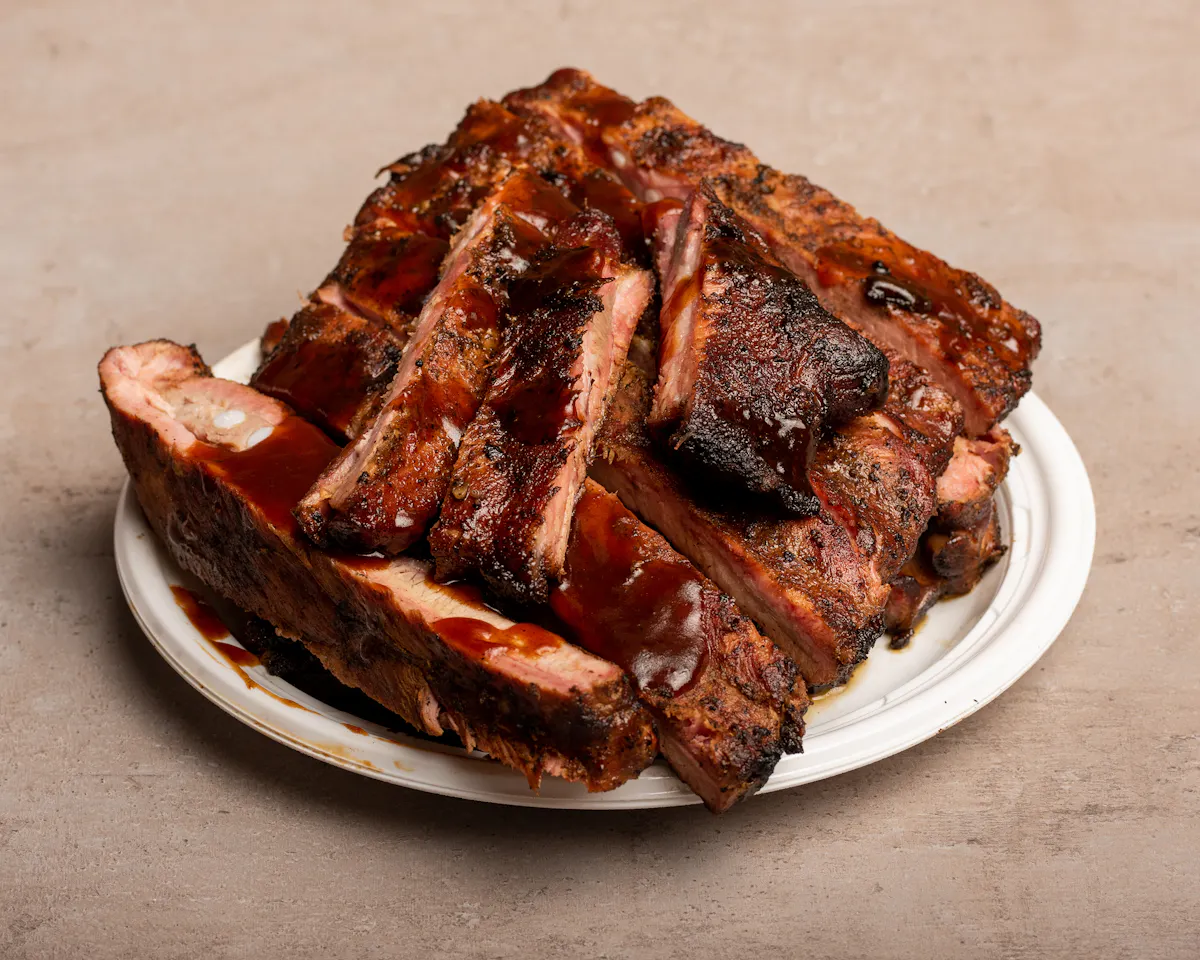 a plate of ribs