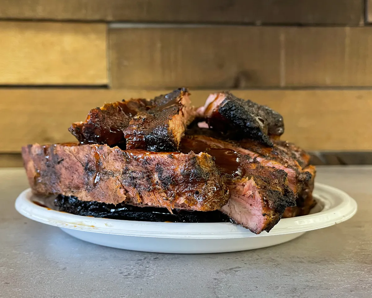a plate of ribs