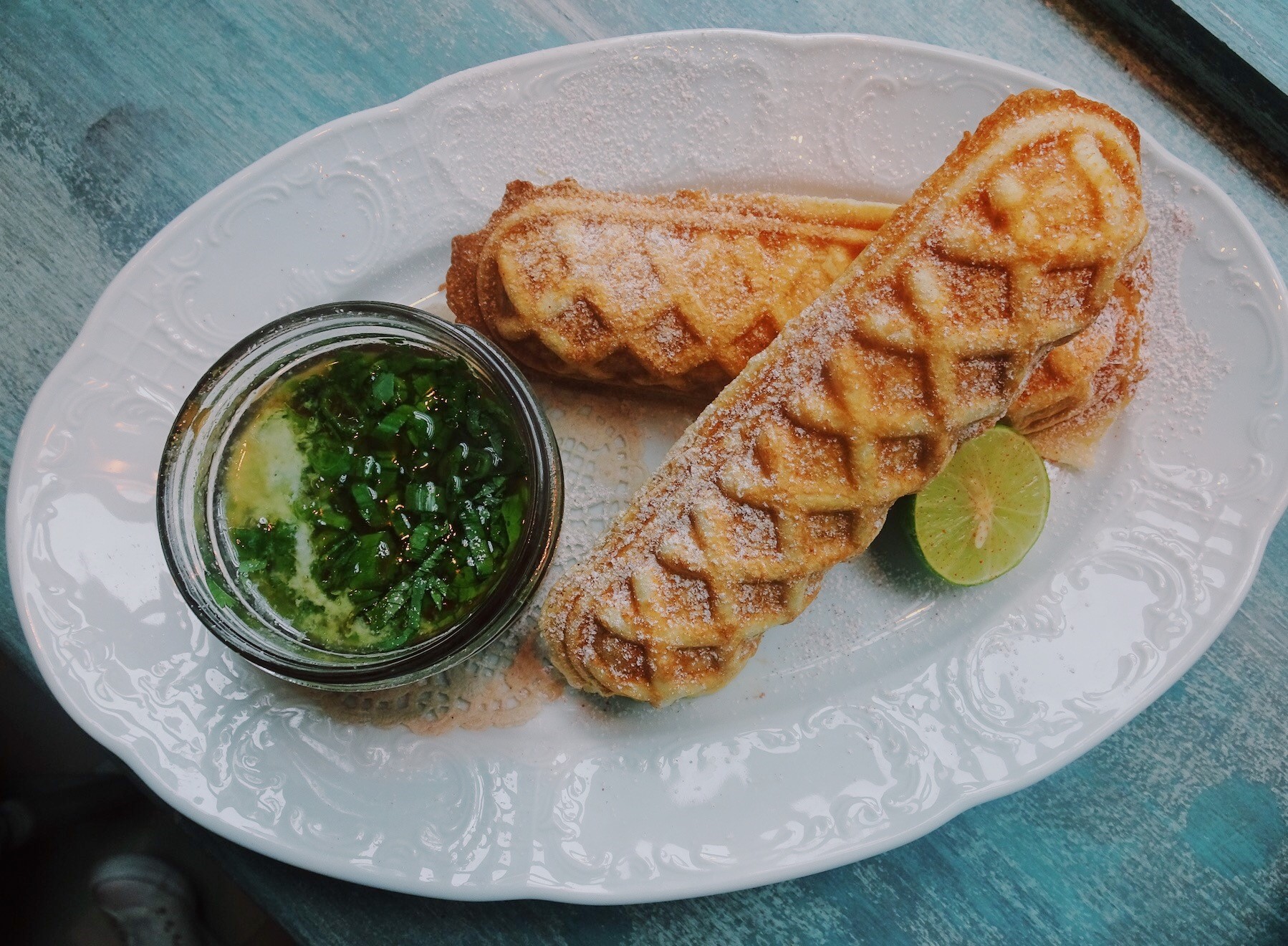 a plate of food on a table