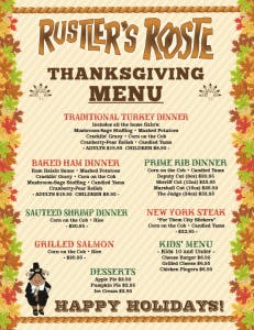 thanksgiving menu