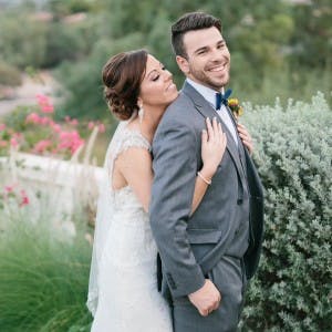 a couple posing for the camera