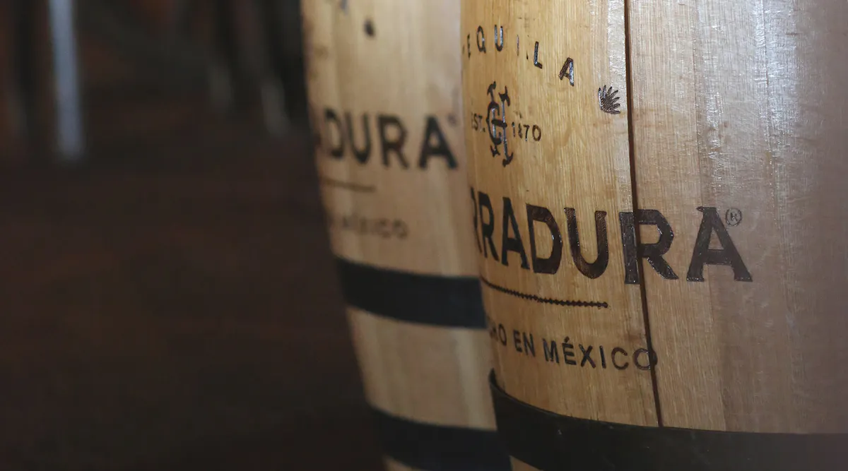 a close up of a barrel