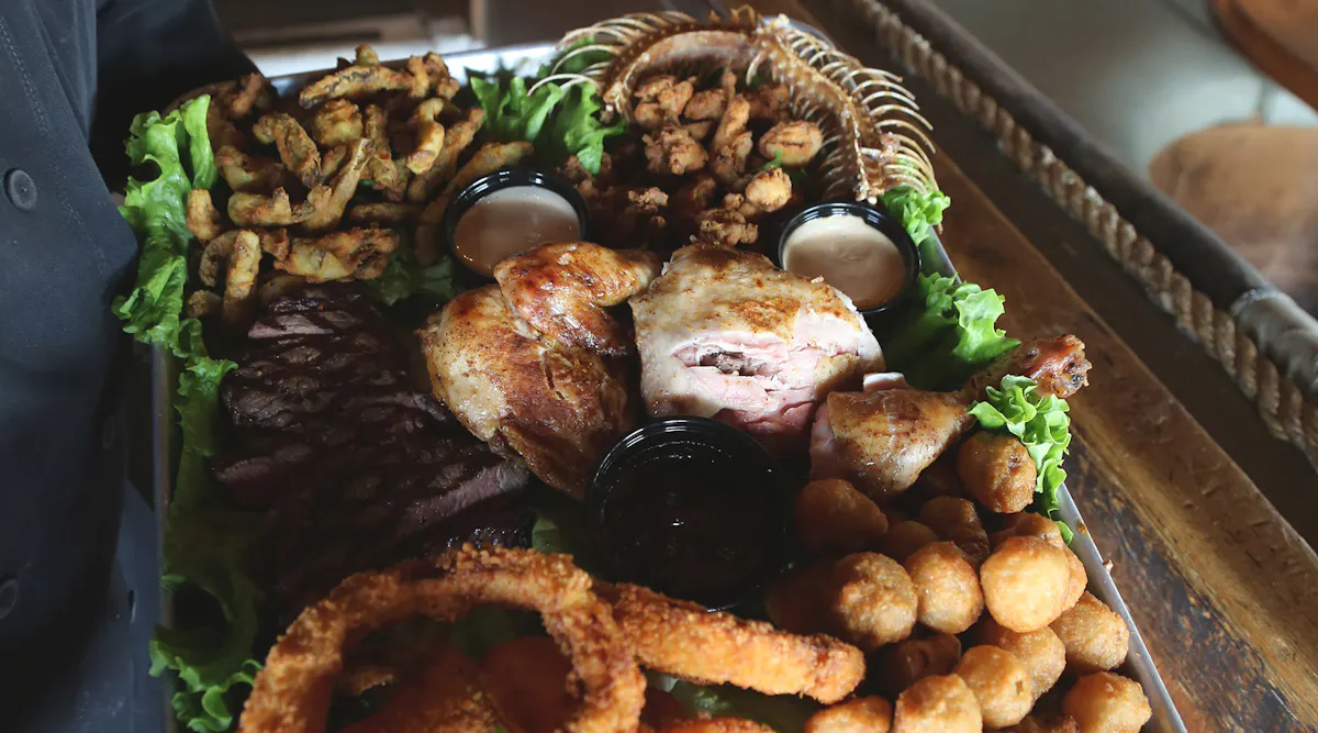 a plate of food with meat and vegetables