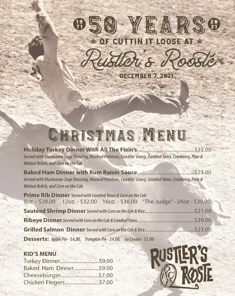 Rustlers Roost Menu _ Rustler’s Rooste is one of the best restaurants ...