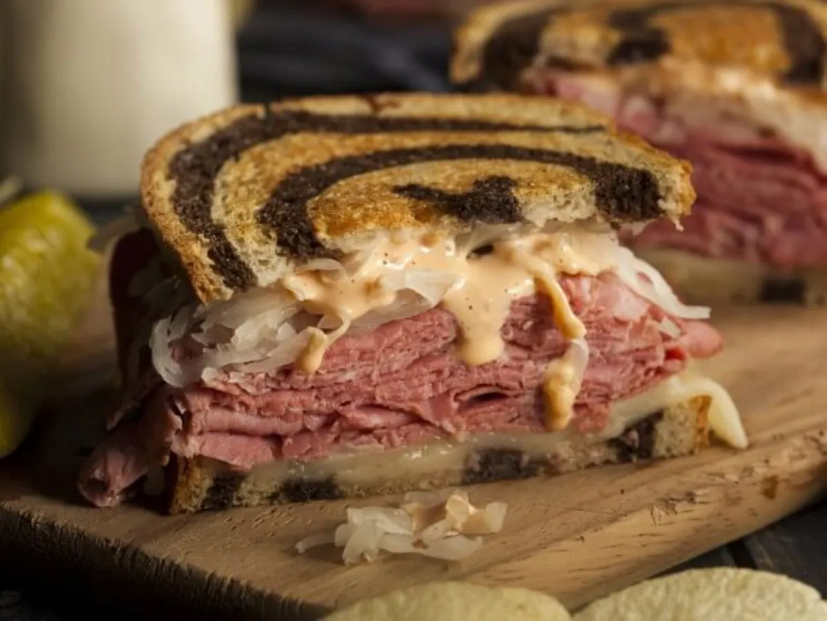 a close up of a sandwich sitting on top of a table