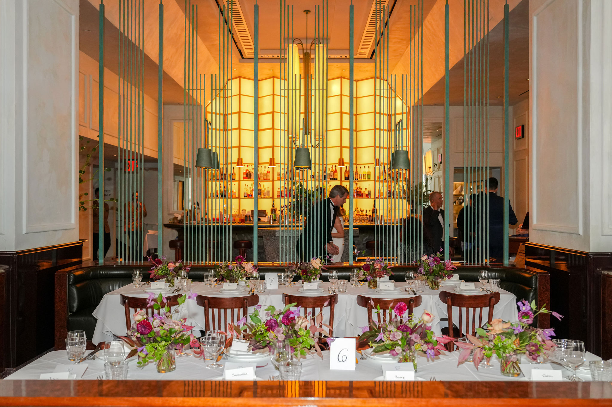 dining room set up for wedding