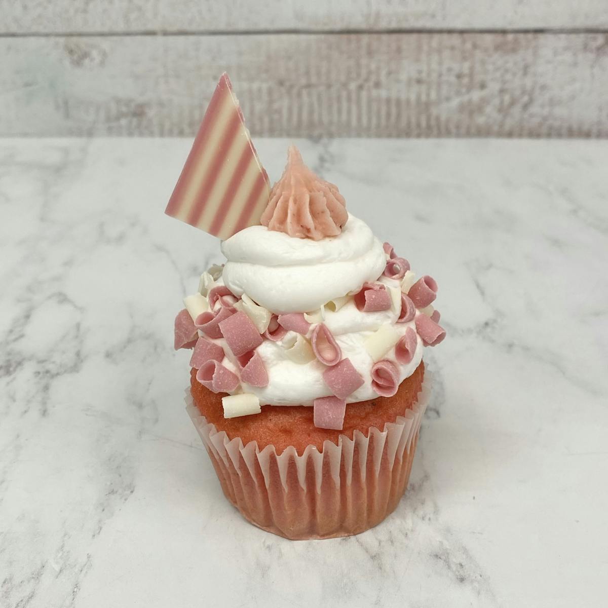 a pink cupcake