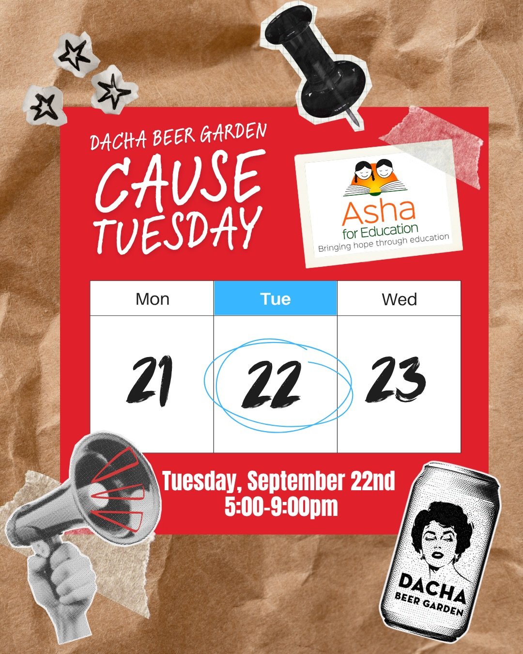 Cause Tuesday at Dacha Beer Garden Shaw