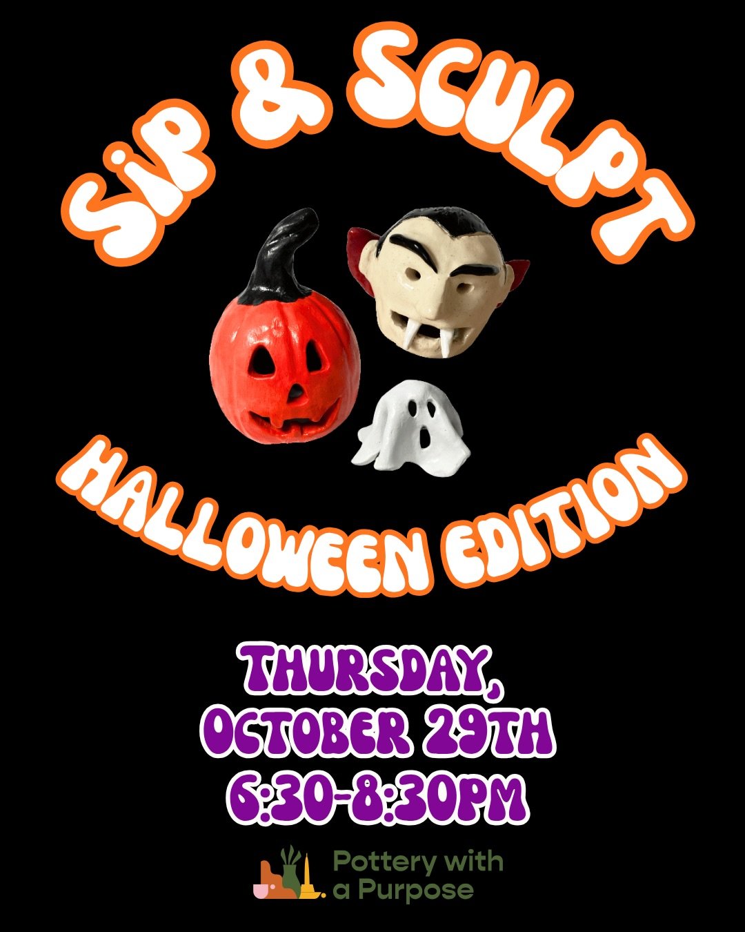 Sip & Sculpt Halloween Workshop at Dacha Navy Yard