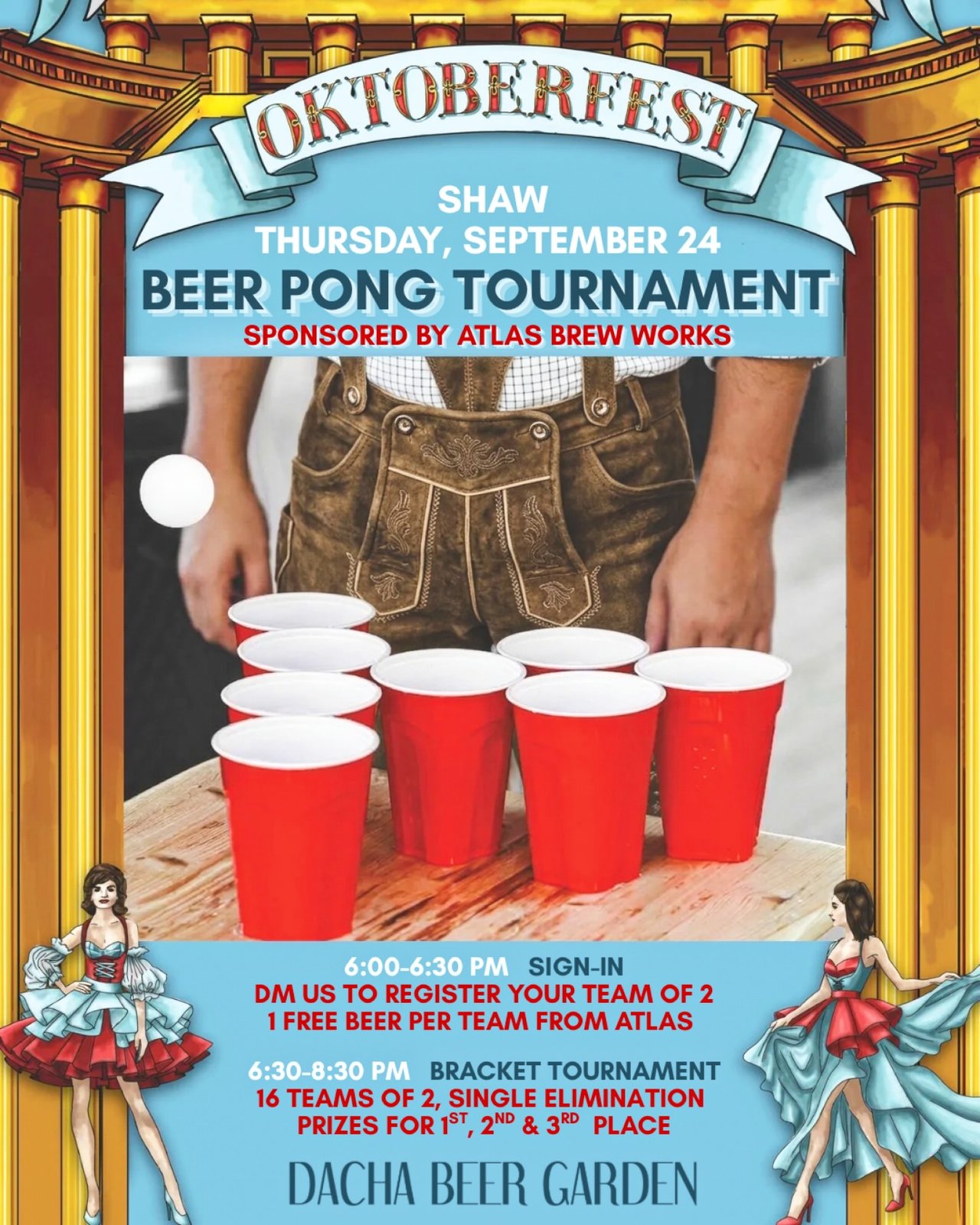 Oktoberfest Beer Pong at Dacha Beer Garden Shaw