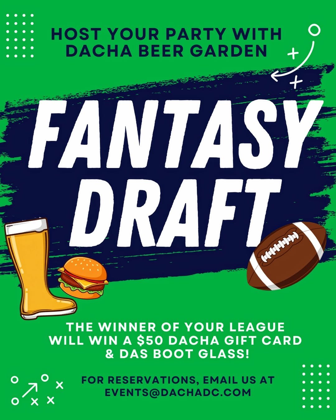 Host Your Fantasy Draft Party at Dacha Beer Garden Shaw