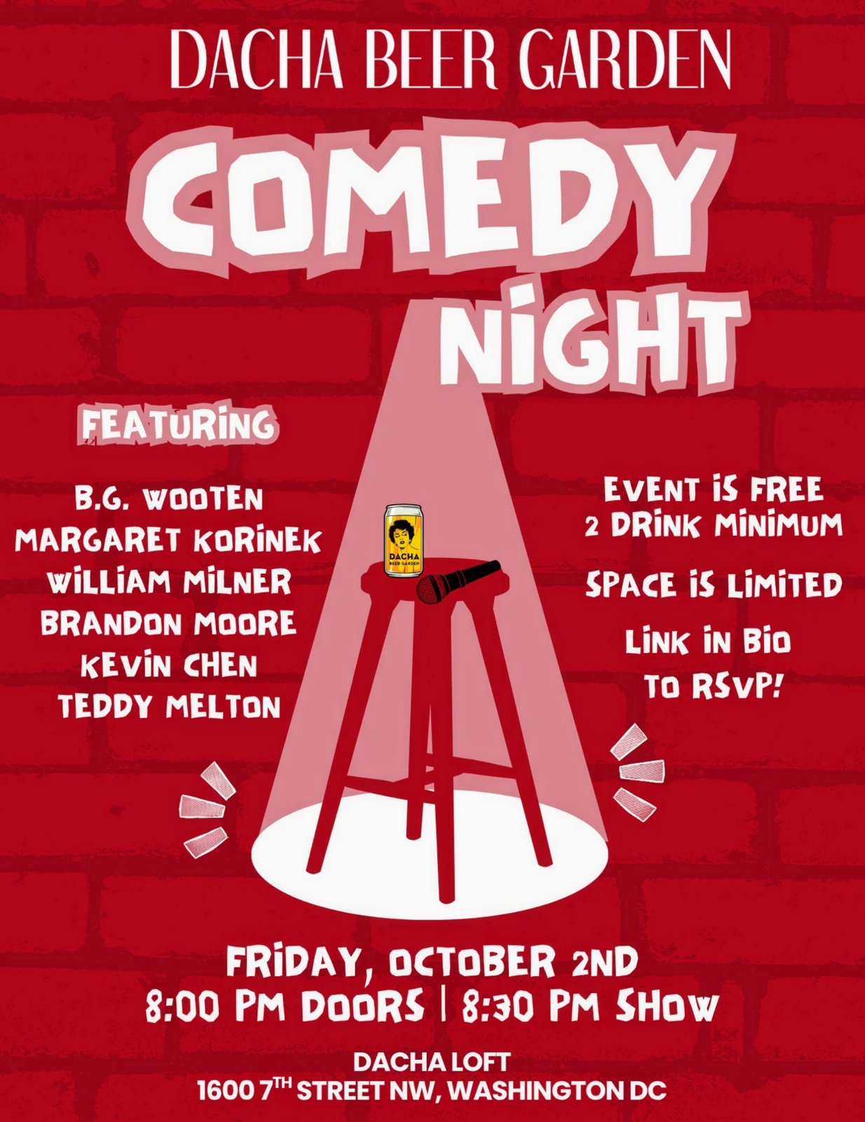 Dacha Beer Garden Shaw Hosts Its First Ever Comedy Show