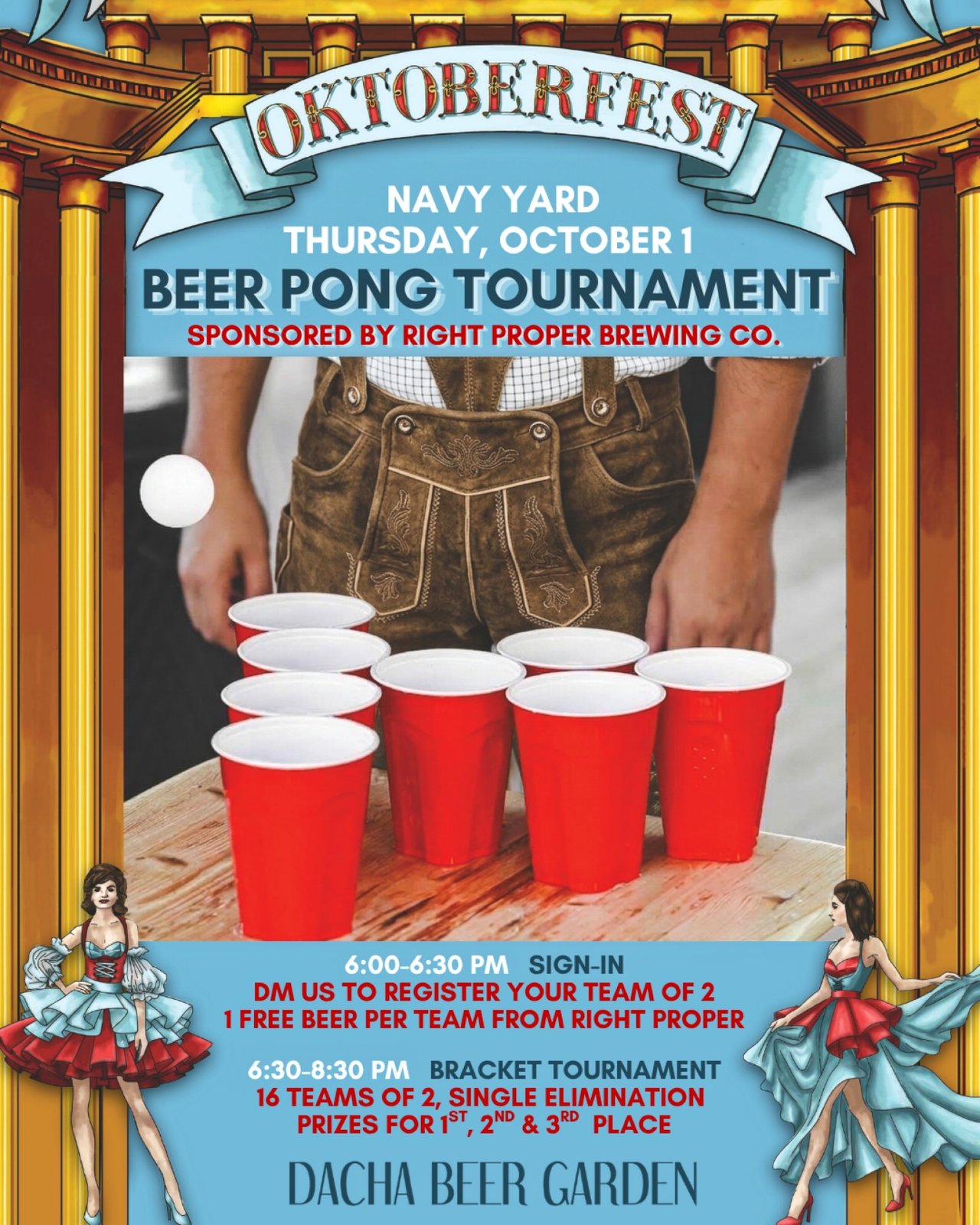 Oktoberfest Beer Pong at Dacha Beer Garden Navy Yard