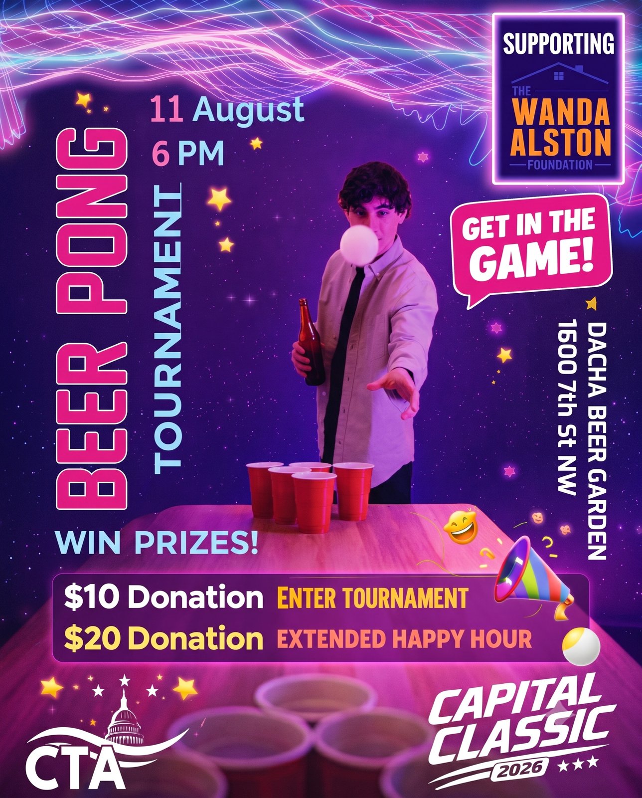 Dacha Shaw Beer Pong Tournament: CTA Capital Classic Fundraiser