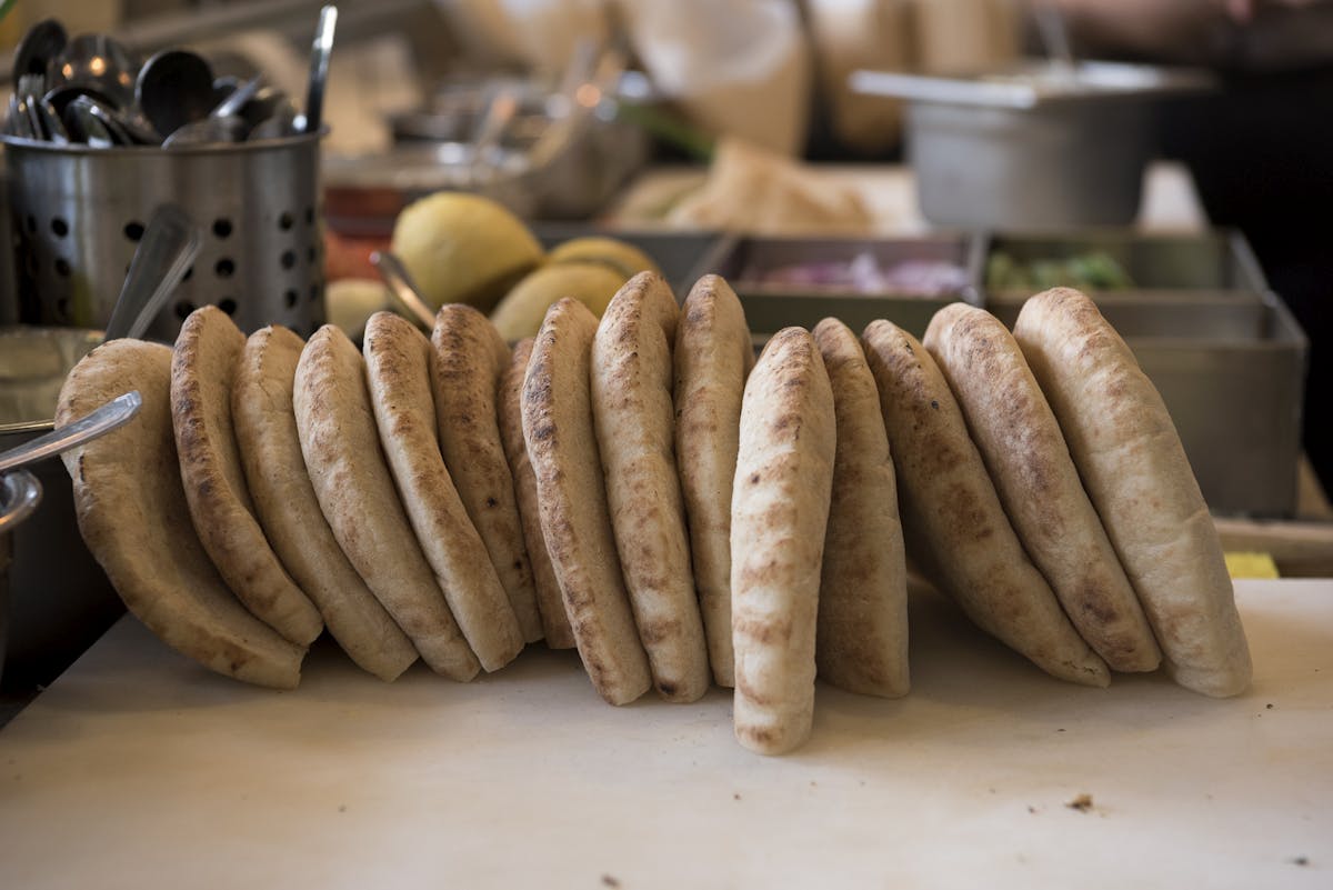 a bunch of food sitting on a counter