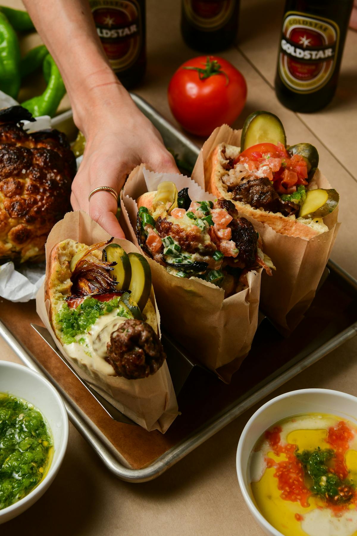 a box filled with different types of food on a table
