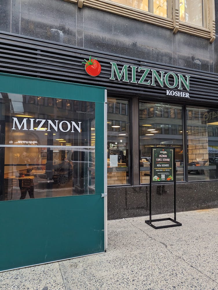 a sign above a store