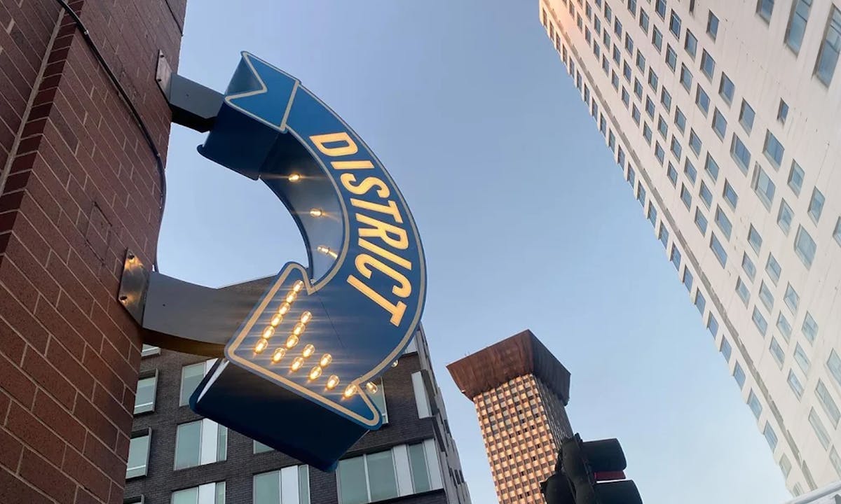 a sign on the side of a building