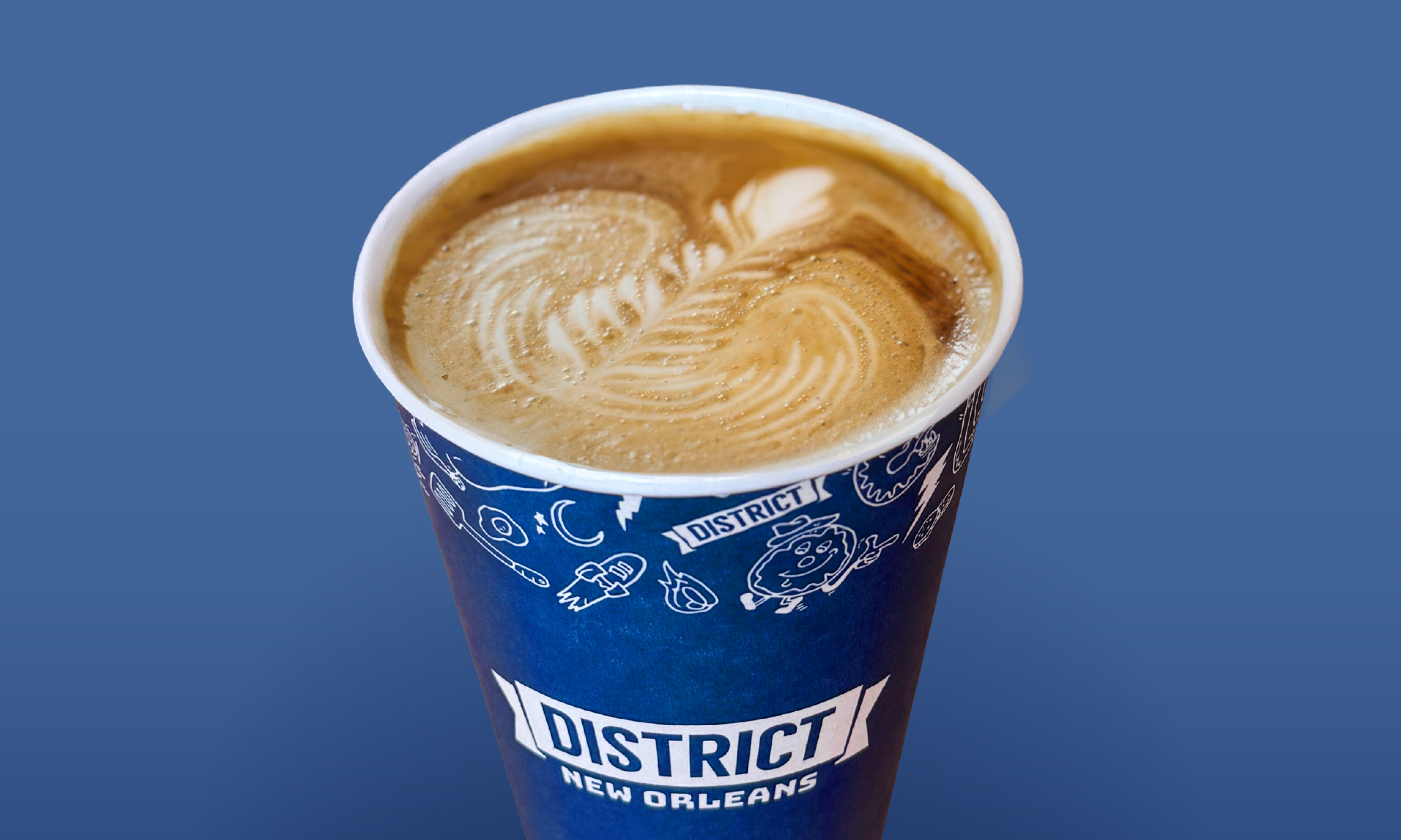 a cup of coffee with a latte art