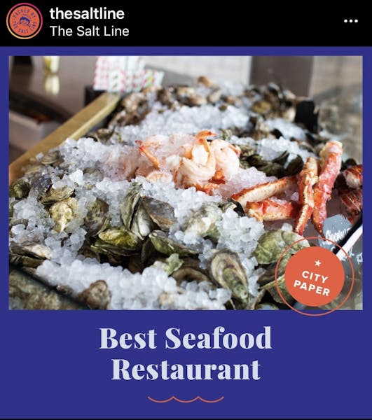 DC City Paper Best Of DC 2021 Best Seafood Restaurant The Salt Line
