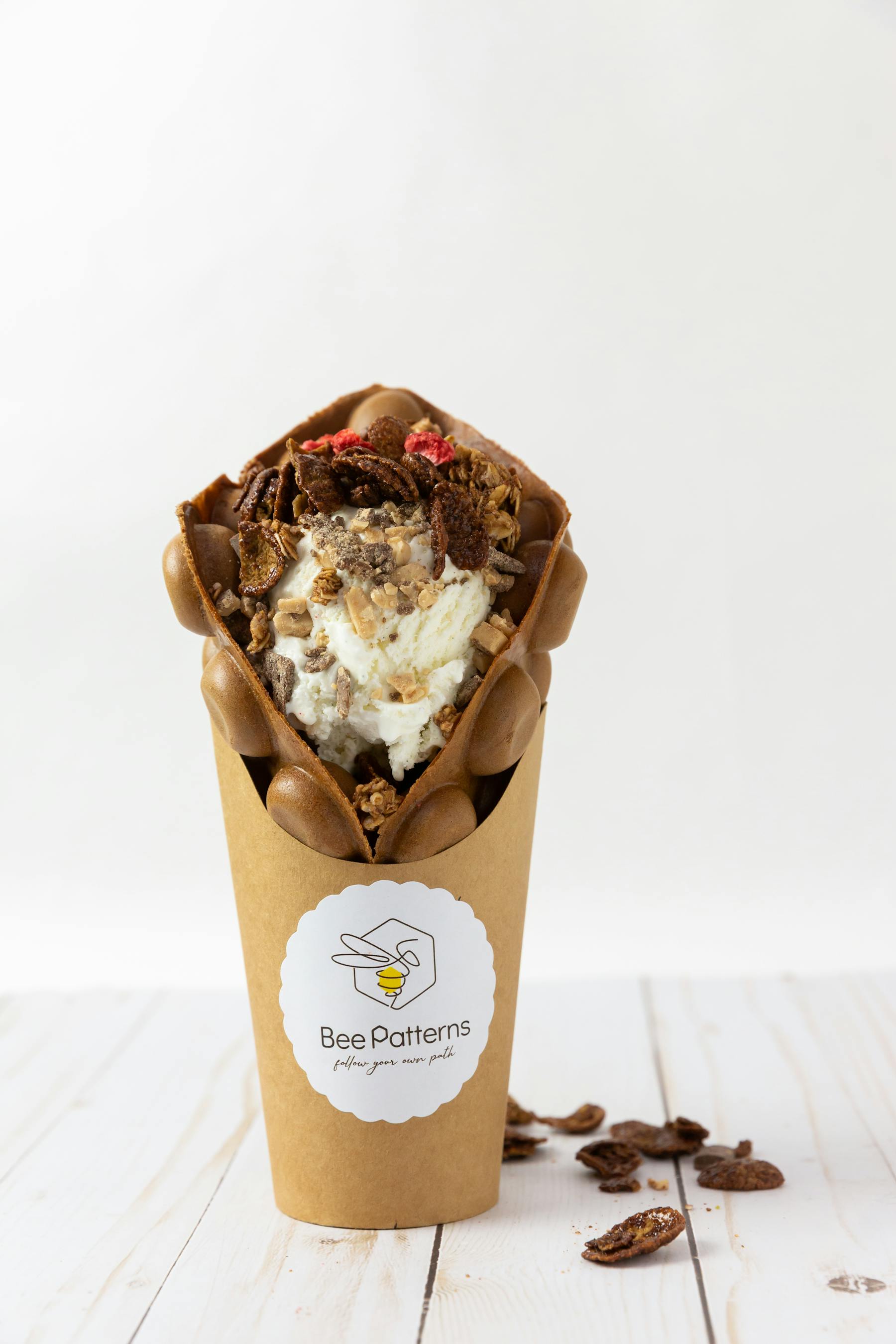 waffle with gelato