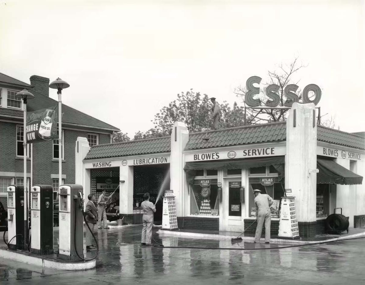 a group of people standing in front of a building