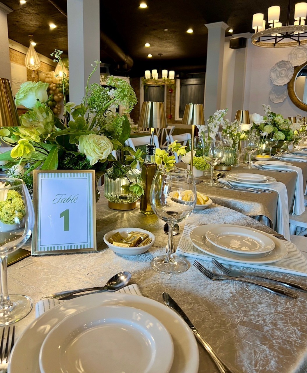 a table set for a dinner party