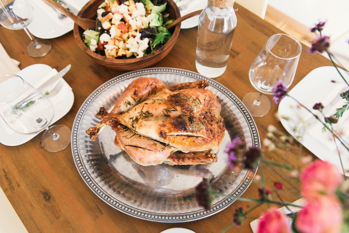 a plate of food on a table