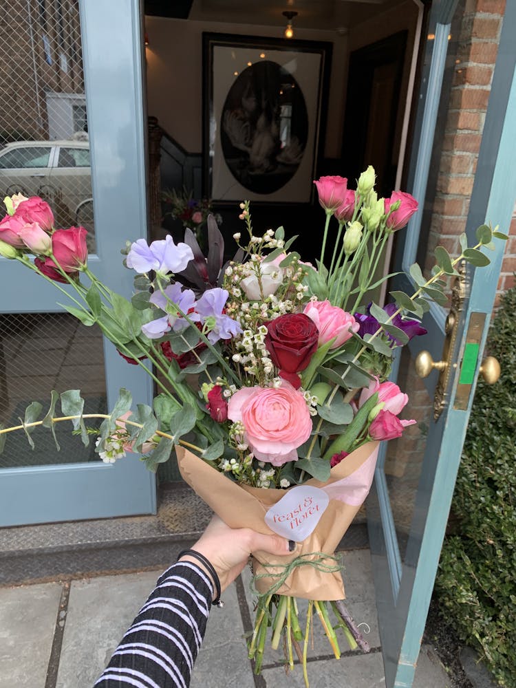 a vase of flowers on a table