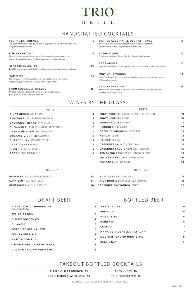 Treeo Menu Trio Menu