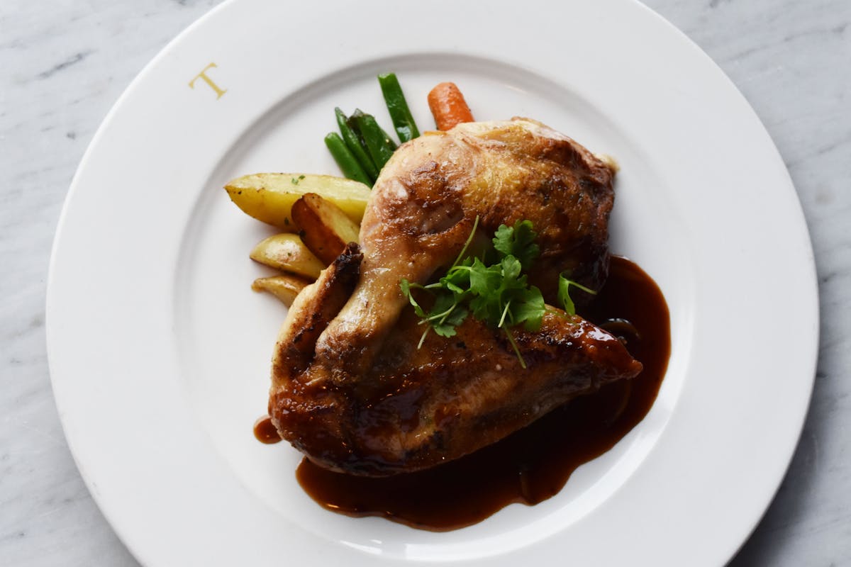 chicken with a dark sauce