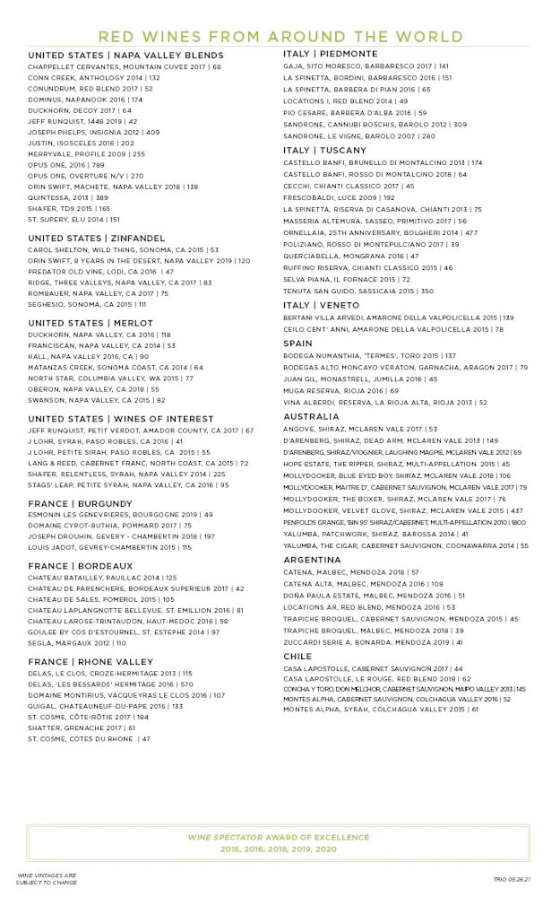 Trio Menu trio-menu